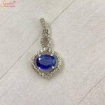 Natural Blue Sapphire Necklace, Gemstone Pendant - Image 2