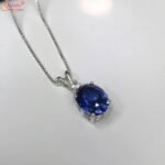 Natural Blue Sapphire Pendant, Neelam Silver Pendant - Image 5