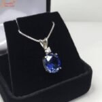 Natural Blue Sapphire Pendant, Neelam Silver Pendant - Image 2