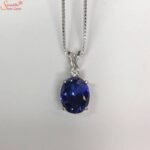 Natural Blue Sapphire Pendant, Neelam Silver Pendant