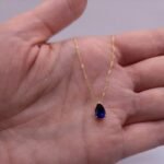 Blue Sapphire Teardrop Pendant, Neelam Pendant - Image 2