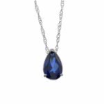 Blue Sapphire Teardrop Pendant, Neelam Pendant - Image 7