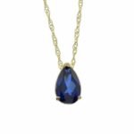 Blue Sapphire Teardrop Pendant, Neelam Pendant - Image 6