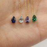 Blue Sapphire Teardrop Pendant, Neelam Pendant - Image 4