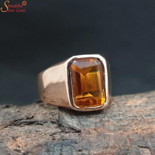 Natural Citrine Sterling Silver Ring, Sunela Ring
