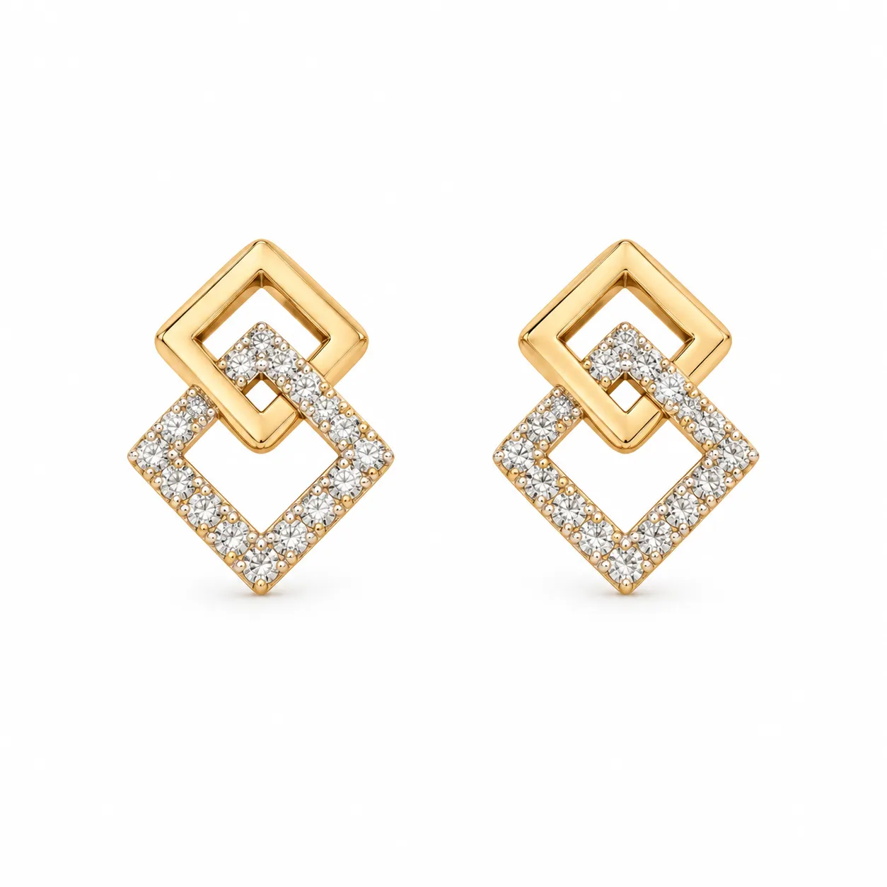 Geometric Lab Grown Diamond Earrings for Women 0.40 Carat