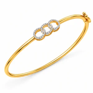 18K gold interlocking circle lab grown diamond bracelet for women