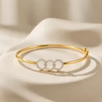 Luxury 18K Gold Oval Lab Grown Diamond Bracelet for Women | Modern Interlocking Design - Image 3