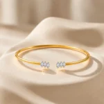 18K Gold Six Marquise Lab Grown Diamond Open Bracelet for Women - Image 3