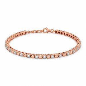 18K Gold Beaded Lab Grown Diamond Tennis Bracelet for Women