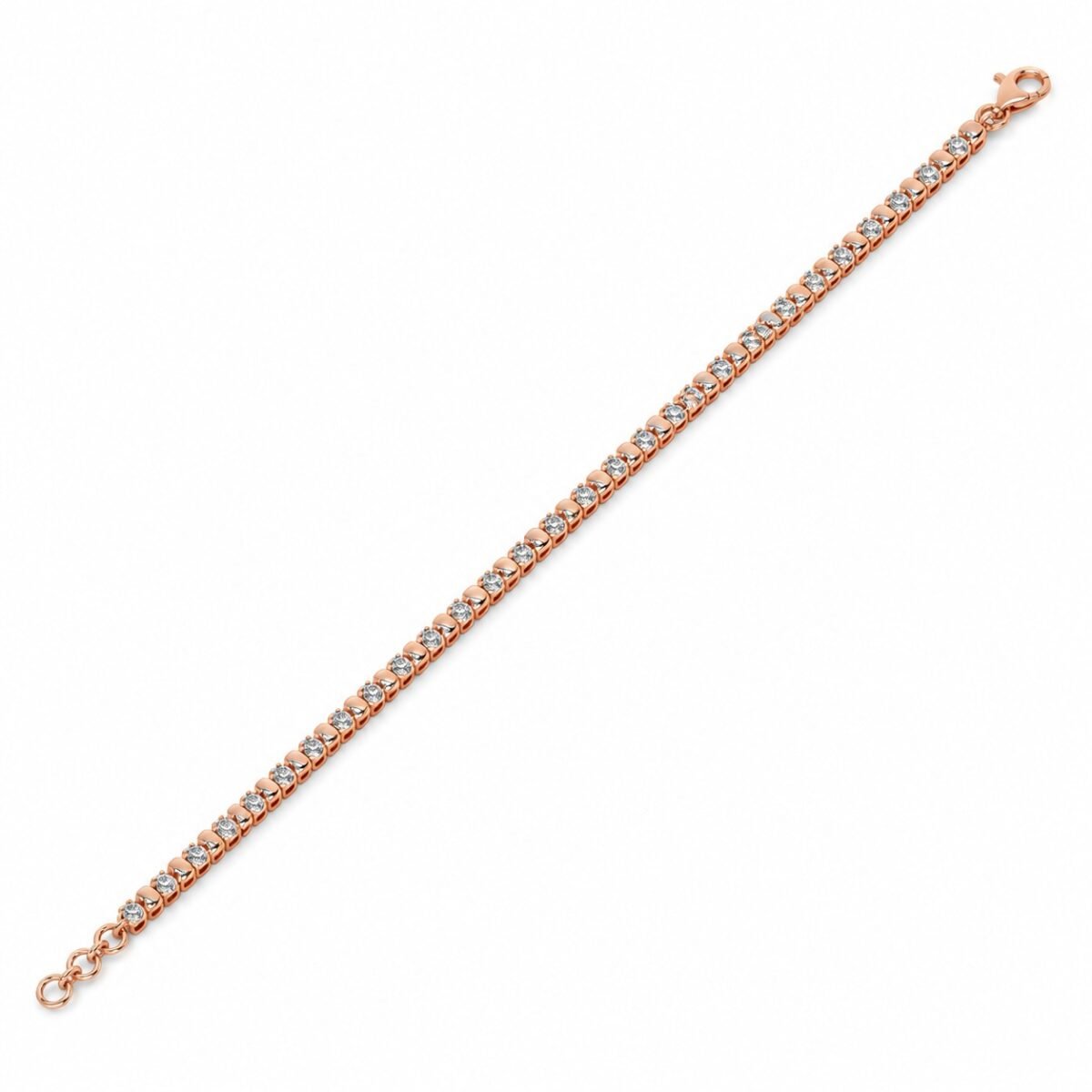 18K Gold Beaded Lab Grown Diamond Tennis Bracelet for Women