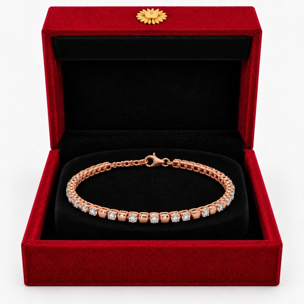 18K Gold Beaded Lab Grown Diamond Tennis Bracelet for Women