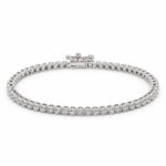 18K Gold Round Link Lab-Grown Diamond Tennis Bracelet for Women