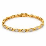 18K Gold Infinity Link Lab-Grown Diamond Tennis Bracelet for Women