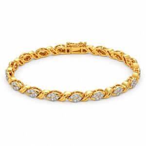 18K Gold Infinity Link Lab-Grown Diamond Tennis Bracelet for Women