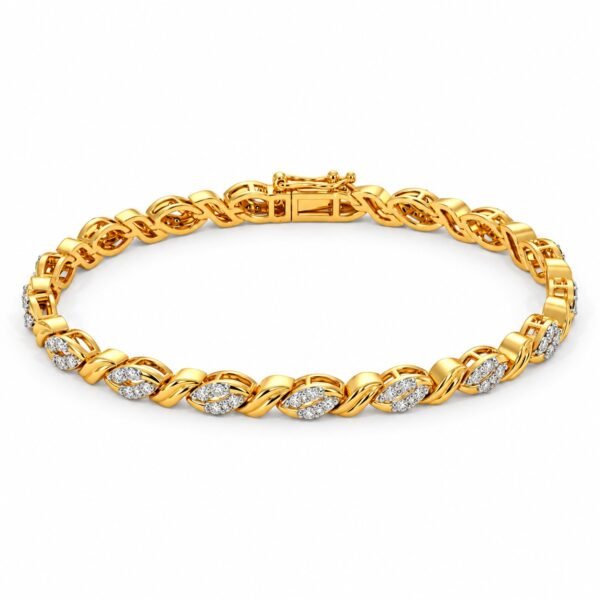 18K Gold Infinity Link Lab-Grown Diamond Tennis Bracelet for Women