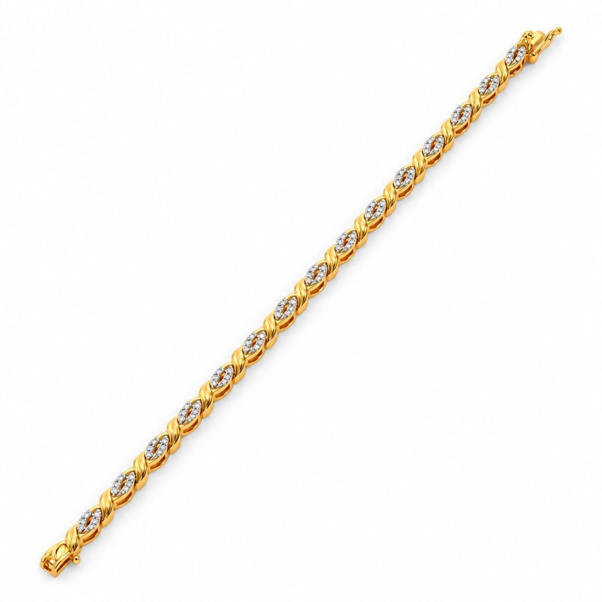 18K Gold Infinity Link Lab-Grown Diamond Tennis Bracelet for Women - Image 2