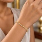 18K Gold Infinity Link Lab-Grown Diamond Tennis Bracelet for Women