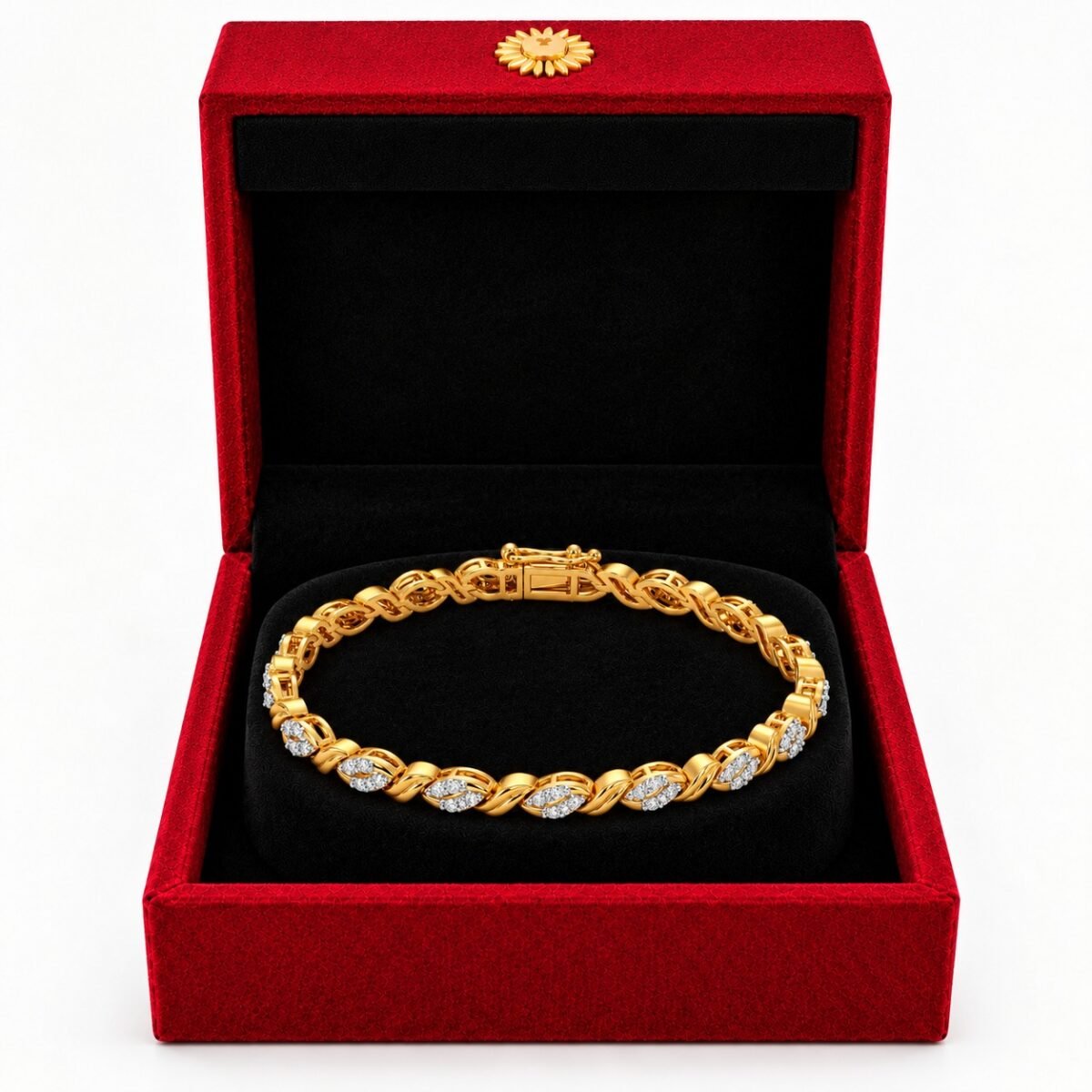 18K Gold Infinity Link Lab-Grown Diamond Tennis Bracelet for Women