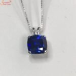 Natural Cushion Shape Blue Sapphire (Neelam) Pendant