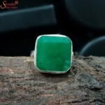 Dark Green Emerald Ring, Panna Gemstone Ring - Image 5