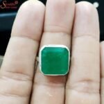 Dark Green Emerald Ring, Panna Gemstone Ring - Image 2