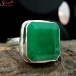 Dark Green Emerald Ring, Panna Gemstone Ring - Image 4