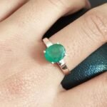 Natural Emerald Gemstone Sterling Silver Ring, Panna Ring - Image 3