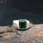Emerald Ring, Handmade Panna Gemstone Ring - Image 4