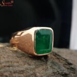 Men's Emerald Ring, Panna Gemstone Ring - Image 4