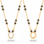 18K Gold Round Halo Lab Grown Diamond Mangalsutra for Women - Image 3