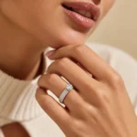 Triple Spark Moissanite Diamond  925 Sterling Silver Ring - Image 6