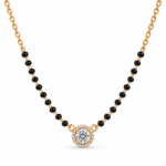 18K Gold Butterfly Lab-Grown Diamond Mangalsutra with 1.20 Carat Diamond