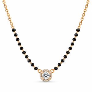 18K Gold Butterfly Lab-Grown Diamond Mangalsutra with 1.20 Carat Diamond