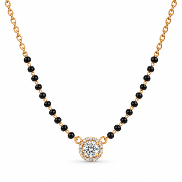 18K Gold Butterfly Lab-Grown Diamond Mangalsutra with 1.20 Carat Diamond