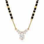 18K Gold Pear Lab-Grown Diamond Mangalsutra with 1.10 Carat Diamonds