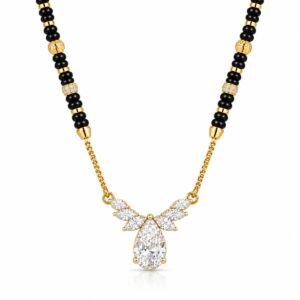 18K Gold Pear Lab-Grown Diamond Mangalsutra with 1.10 Carat Diamonds