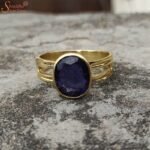 Certified Iolite Gemstone Ring In Panchdhatu