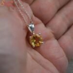Natural Citrine Gemstone Pendant In Silver - Image 4
