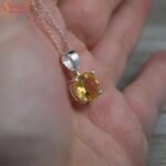 Natural Citrine Gemstone Pendant In Silver - Image 5