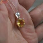 Natural Citrine Gemstone Pendant In Silver - Image 6