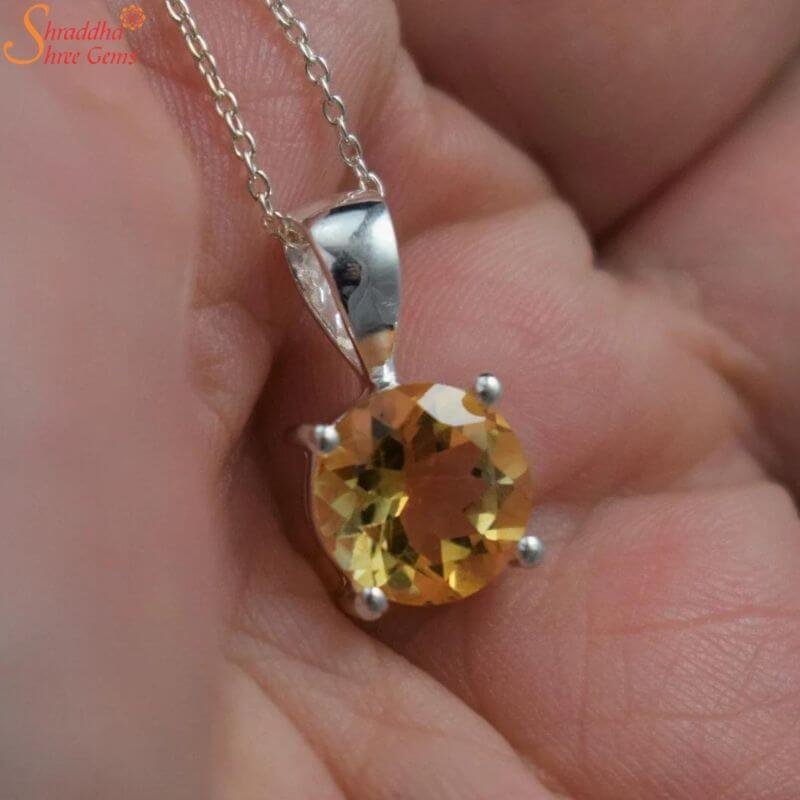 natural-citrine-pendant.jpg Natural Citrine Gemstone Pendant In Silver - Image 1