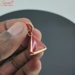 Triangle Shape Coral Pendant, Munga Gemstone Pendant - Image 2