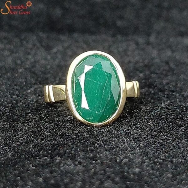 Natural Emerald Ring, Panna Gemstone Panchdhatu Ring
