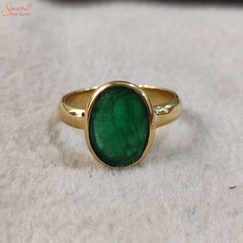 natural-emerald-panna-gemstone-ring-2-1-1.jpg Certified Oval Shape Emerald Ring, Panna Ring - Image 1
