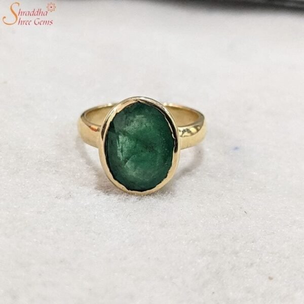 Unheated Emerald Ring, Panna Gemstone Ring