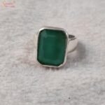 Natural Emerald Silver Ring, Panna Gemstone Ring - Image 4