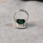 Natural Emerald Silver Ring, Panna Gemstone Ring - Image 2