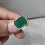 Natural Emerald Silver Ring, Panna Gemstone Ring