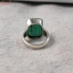 Natural Emerald Silver Ring, Panna Gemstone Ring - Image 3